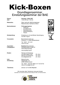 Einstufungsseminar 12. Mai